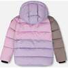 Colorblocked Puffy Winter Coat, Purple Gray - Jackets - 4