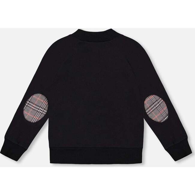 Bi-Material Zip Front Jacket Plaid, Gray and Black - Cardigans - 3