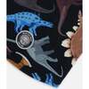 Brushed Jersey Balaclava, Black Dinosaur Print - Winter Hats - 4