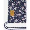 Drawstring Bag, Navy Flower Print - Bags - 3