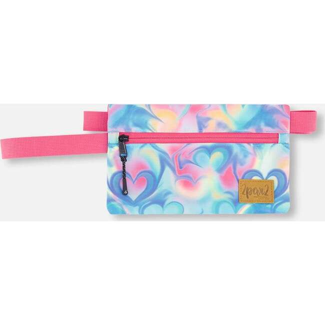 Double Pencil Case, Rainbow Heart Print