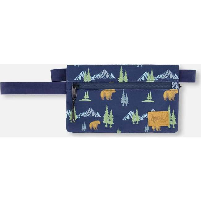 Double Pencil Case, Navy Animal Print
