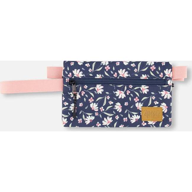 Double Pencil Case, Navy Flower Print