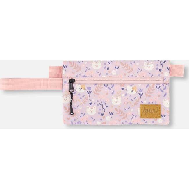 Double Pencil Case, Lilac Retro Flower Print