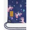 Drawstring Bag, Navy Unicorn Print - Bags - 3