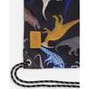 Drawstring Bag, Black Dinosaur Print - Bags - 3