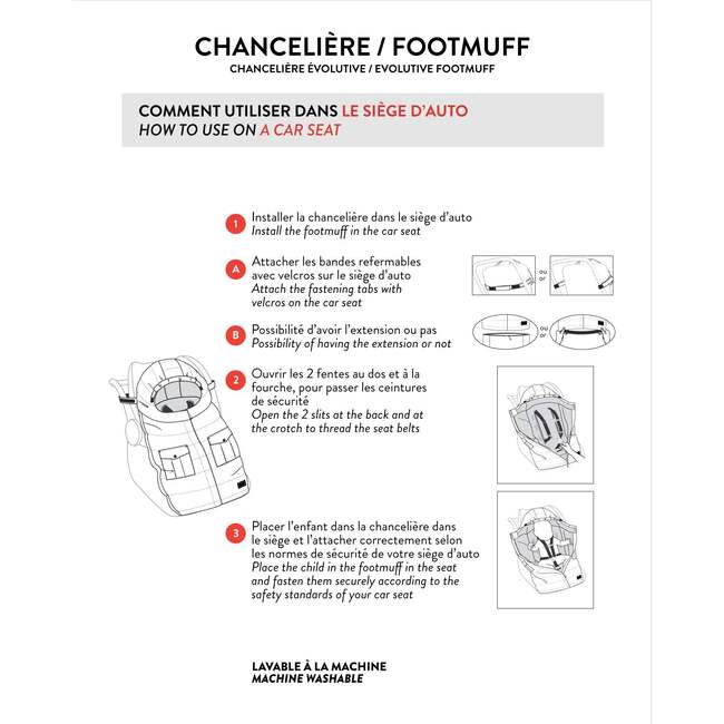Evolutive Baby Footmuff Designed for Car Seat and Stroller, Chanterelle - Car Seat Accessories - 5