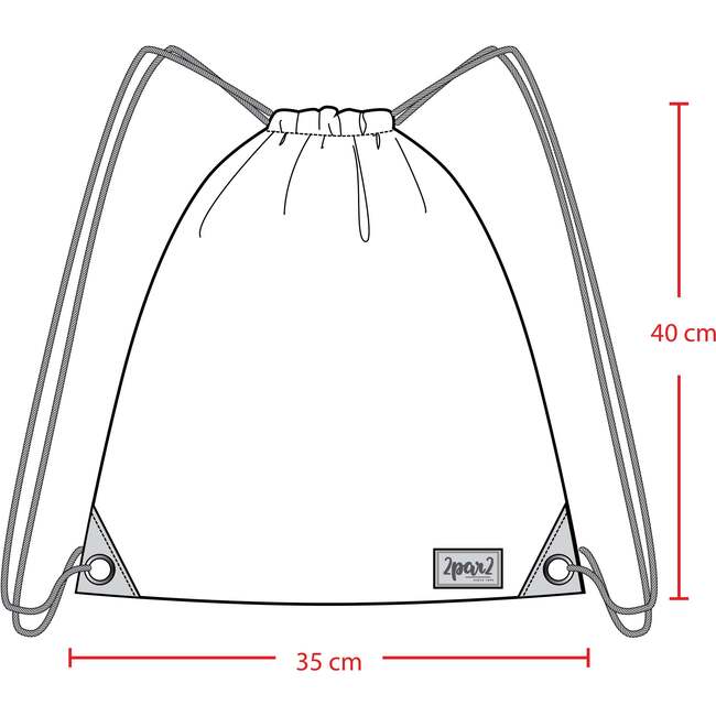 Drawstring Bag, Black Dinosaur Print - Bags - 4