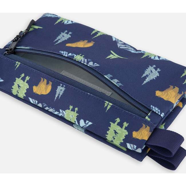 Double Pencil Case, Navy Animal Print - School Supplies - 4