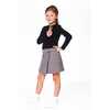 Bi-Material Dress Black and Houndstooth, Black & Houndstooth - Dresses - 2
