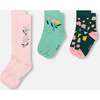 3-Pack Knit Socks Pink and Green, Green, Pink and Yellow - Socks - 1 - thumbnail
