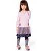 Bi-Material Dress, Dusty Pink - Dresses - 2
