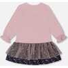 Bi-Material Dress, Dusty Pink - Dresses - 3