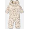 Baby Mid-Season Plush One Piece Outerwear, Cream Leopard Print - Snowsuits - 1 - thumbnail