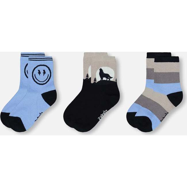 3-Pack Knit Socks, Navy Blue