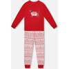 Adult Women Organic Cotton Two-Piece Pajamas Red and White Fairisle, Red & White Fairisle - Pajamas - 1 - thumbnail
