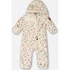 Baby Mid-Season Plush One Piece Outerwear, Cream Leopard Print - Snowsuits - 2