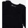 Bi-Material Dress with Glittering Skirt, Black - Dresses - 3