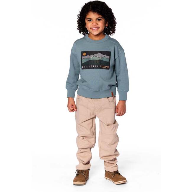 Animated Print French Terry Sweatshirt, Sage Green - Sweatshirts - 2