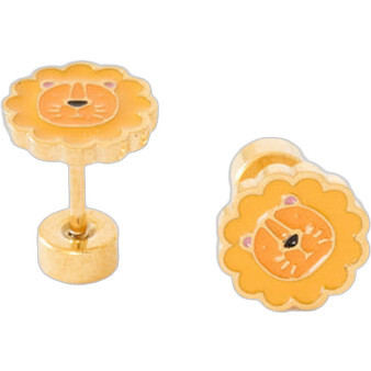 Lion Stud Earrings, Yellow