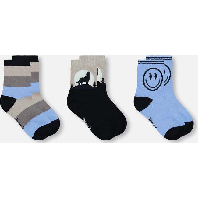 3-Pack Knit Socks, Navy Blue - Socks - 3