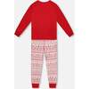 Adult Women Organic Cotton Two-Piece Pajamas Red and White Fairisle, Red & White Fairisle - Pajamas - 3