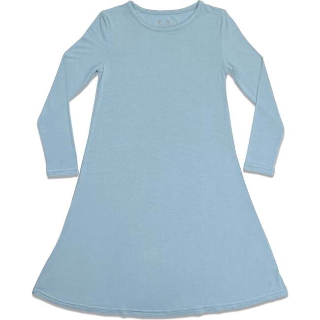 Oasis Teal Bamboo Girls' Long Sleeve Dress, Blue