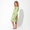 Farm Animals Bamboo Girls' Long Sleeve Dress, Green - Dresses - 2