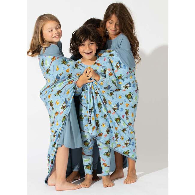 Oasis Teal Bamboo Girls' Long Sleeve Dress, Blue - Dresses - 7