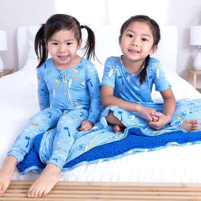 Baby Shark Surf Girls' Short Sleeve Dress, Blue - Dresses - 2