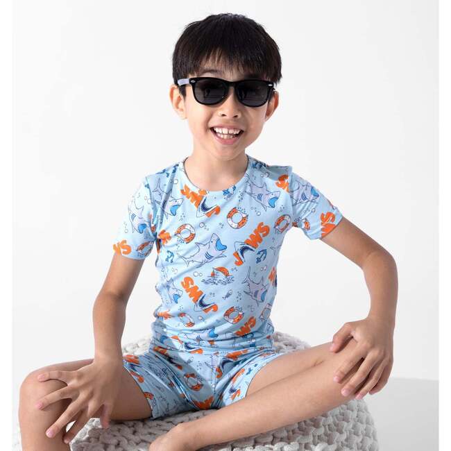 JAWS Kids Pajama Short Set, Blue - Pajamas - 5