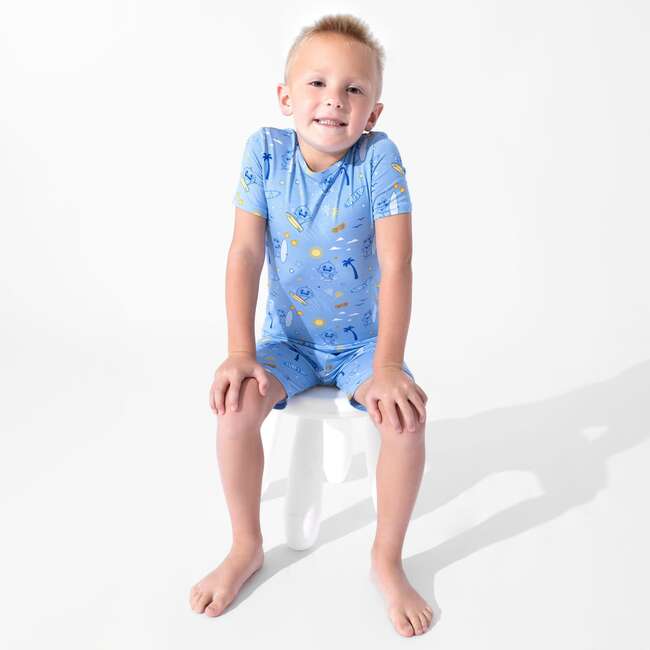 Baby Shark Surf Kids Pajama Short Set, Blue - Pajamas - 3