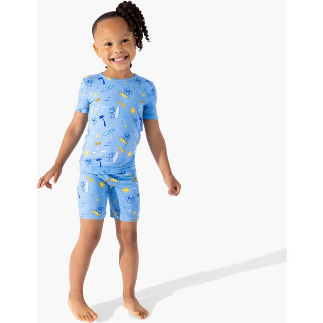 Baby Shark Surf Kids Pajama Short Set, Blue - Pajamas - 4