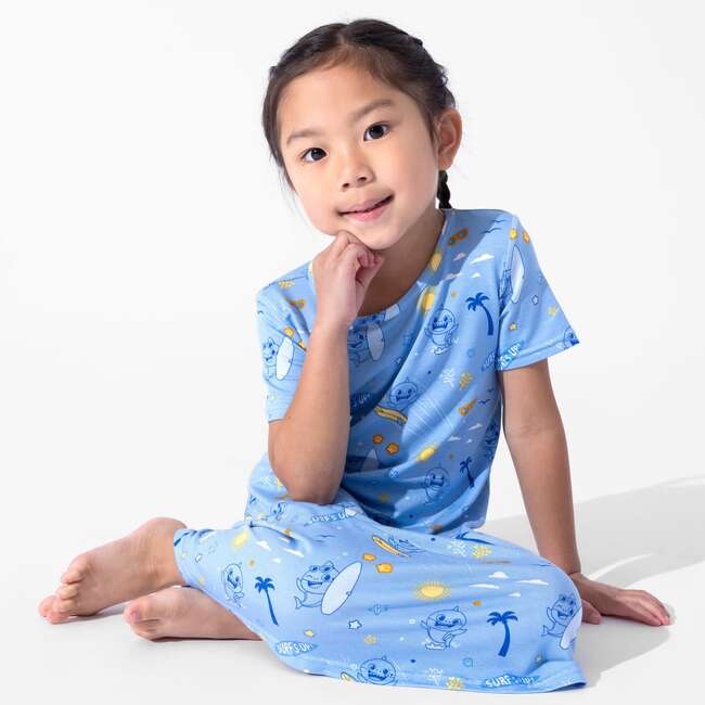 Baby Shark Surf Girls' Short Sleeve Dress, Blue - Dresses - 5