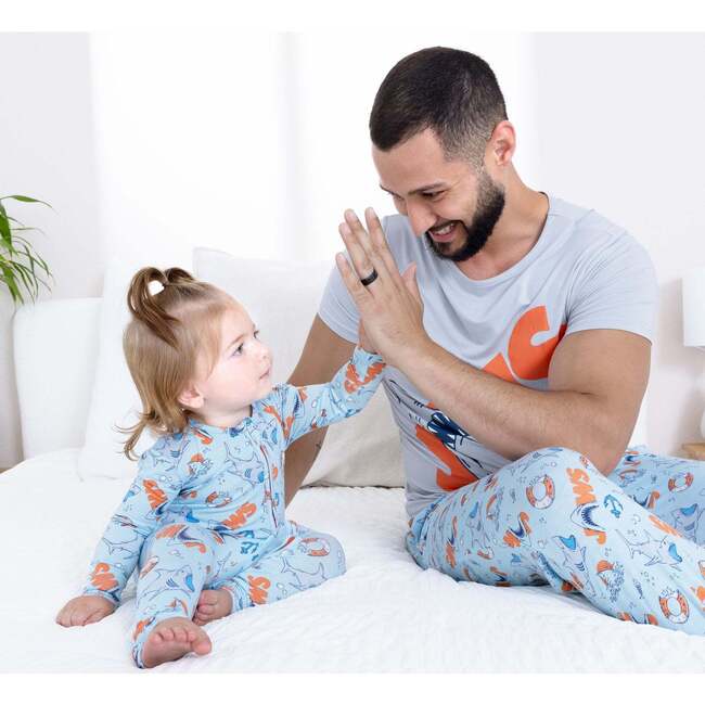 JAWS Bamboo Convertible Footie, Blue - Footie Pajamas - 5