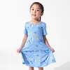 Baby Shark Surf Girls' Short Sleeve Dress, Blue - Dresses - 7