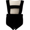 Eloise Infant Silk Velvet Romper Set, Black - Rompers - 4