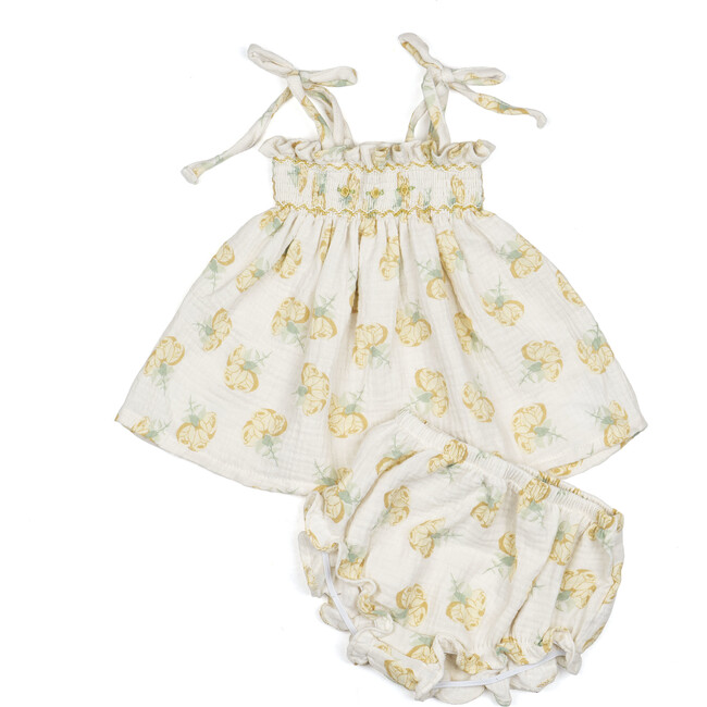 Strap Smock Set, Lemon Rose