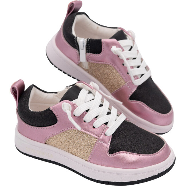 Harlow Sneaker, Black, Pink & Gold