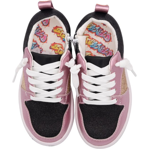 Harlow Sneaker, Black, Pink & Gold - Sneakers - 3