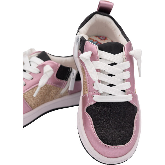 Harlow Sneaker, Black, Pink & Gold - Sneakers - 4