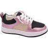Harlow Sneaker, Black, Pink & Gold - Sneakers - 7