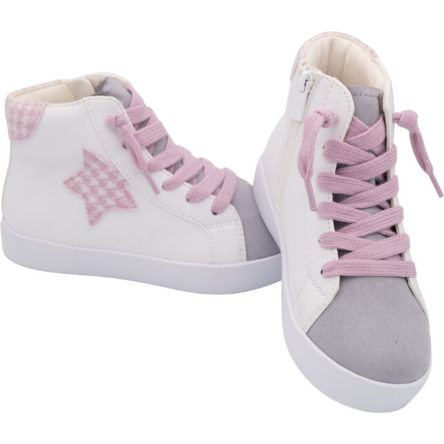 Taylor Hightop Sneaker, Pink Plaid - Sneakers - 3