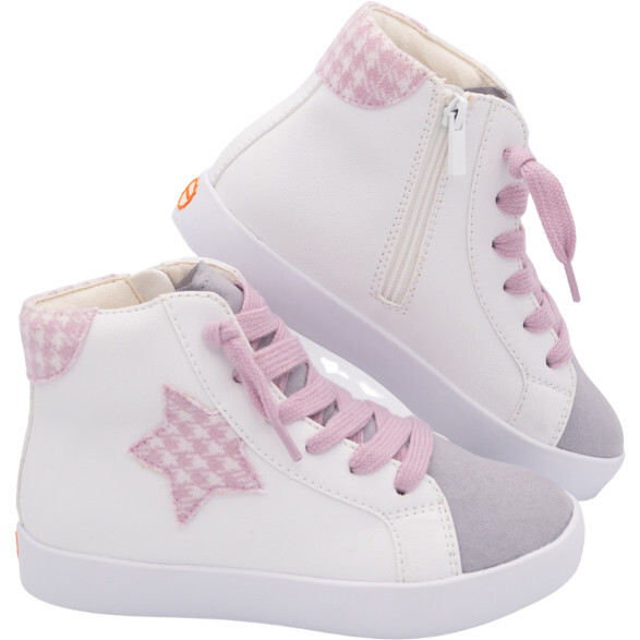Taylor Hightop Sneaker, Pink Plaid - Sneakers - 4
