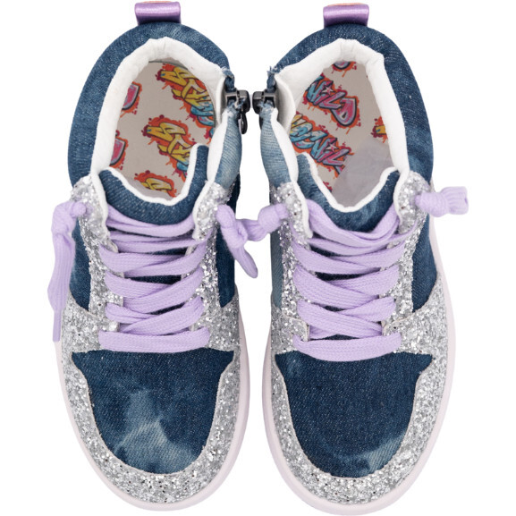 Skye High Top Denim Sneaker, Blue - Sneakers - 5