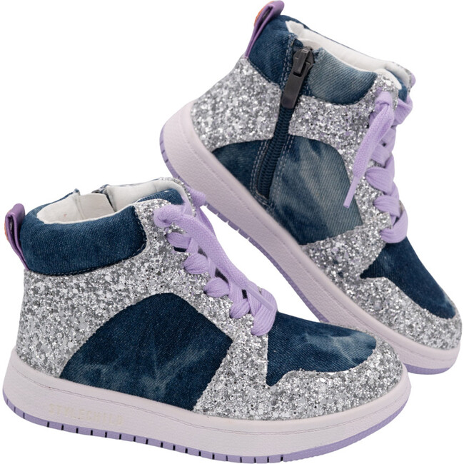 Skye High Top Denim Sneaker, Blue - Sneakers - 7