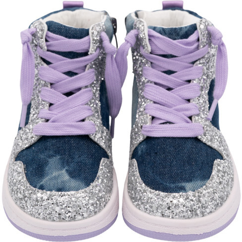 Skye High Top Denim Sneaker, Blue - Sneakers - 8