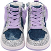 Skye High Top Denim Sneaker, Blue - Sneakers - 8