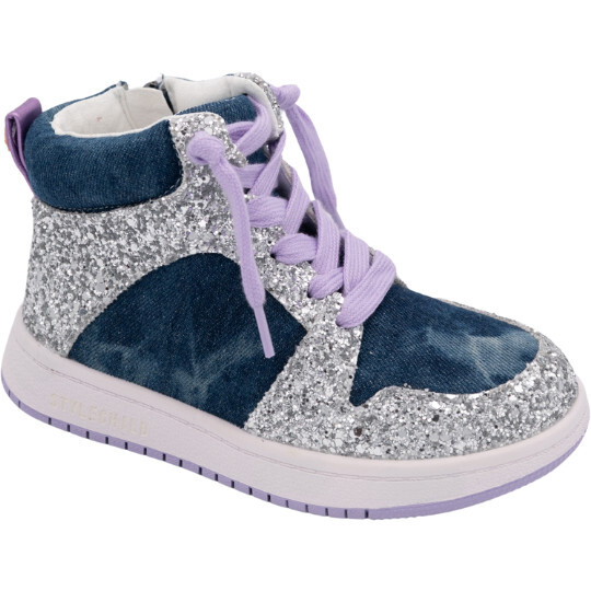 Skye High Top Denim Sneaker, Blue - Sneakers - 10