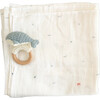 Nautical Baby Swaddle and Teether Set, Whale - Mixed Gift Set - 1 - thumbnail